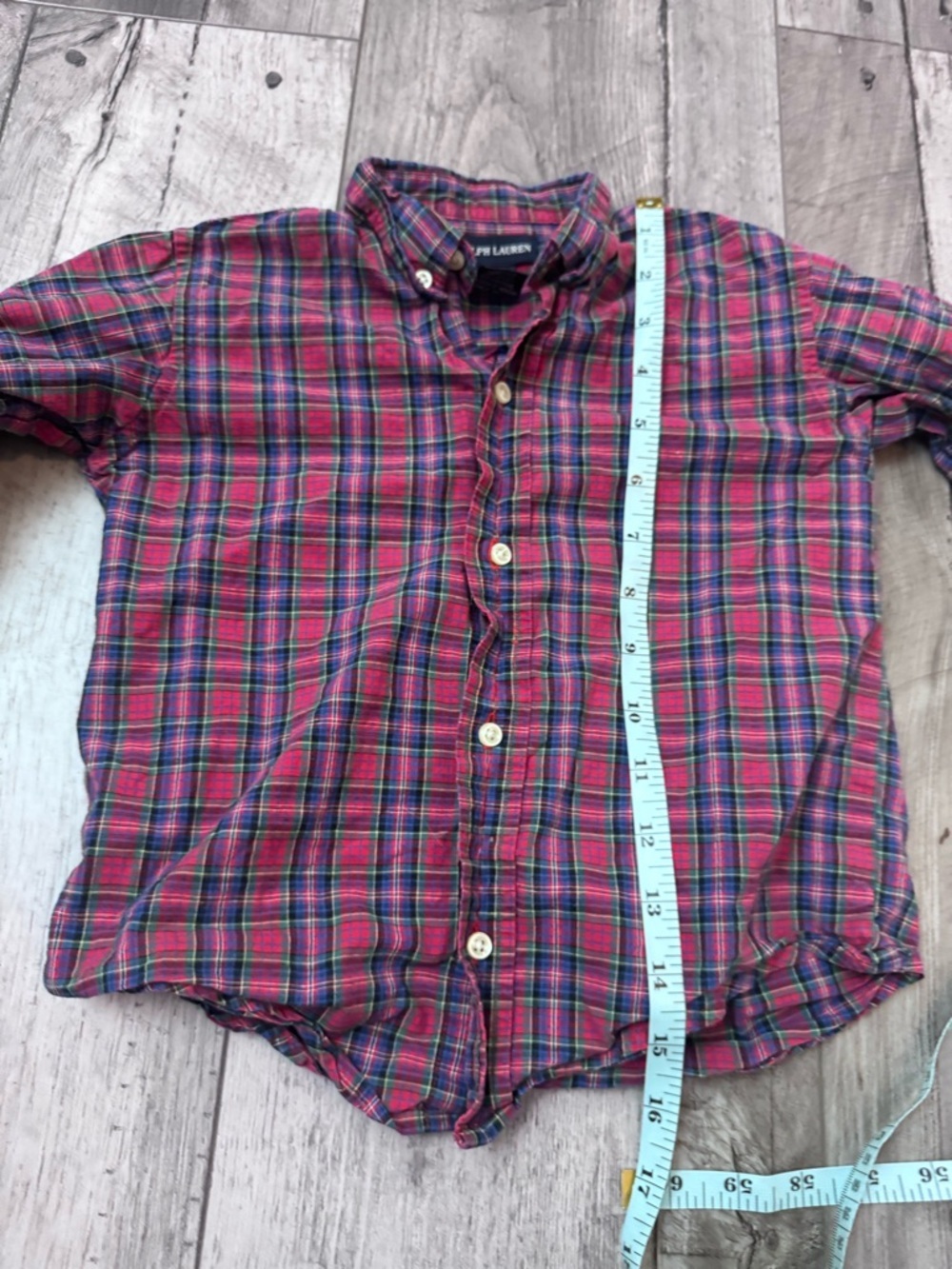 Polo Ralph Lauren Boys 4T Red Plaid Button Front Long Sleeve Cotton Shirt Preppy - Picture 4 of 5